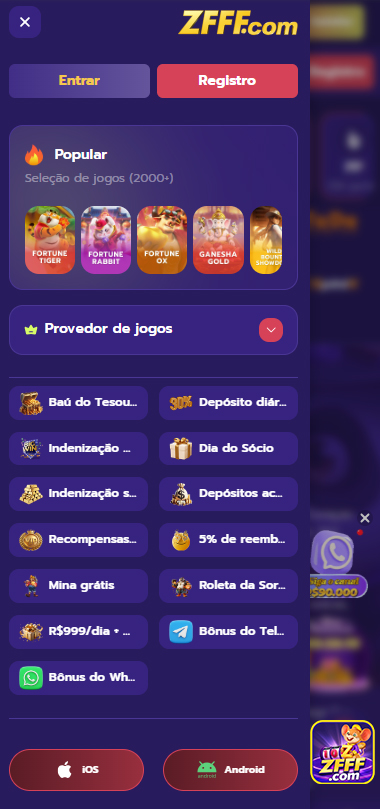 zfff.com Menu Oficial: Jogos Populares e Bônus Exclusivos no zfff.com